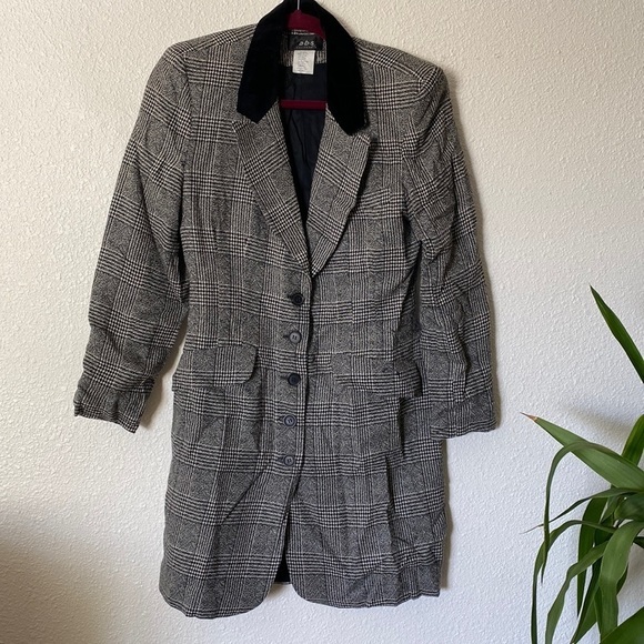 Vtg 90s‎ longline WOOL blazer - Picture 2 of 8